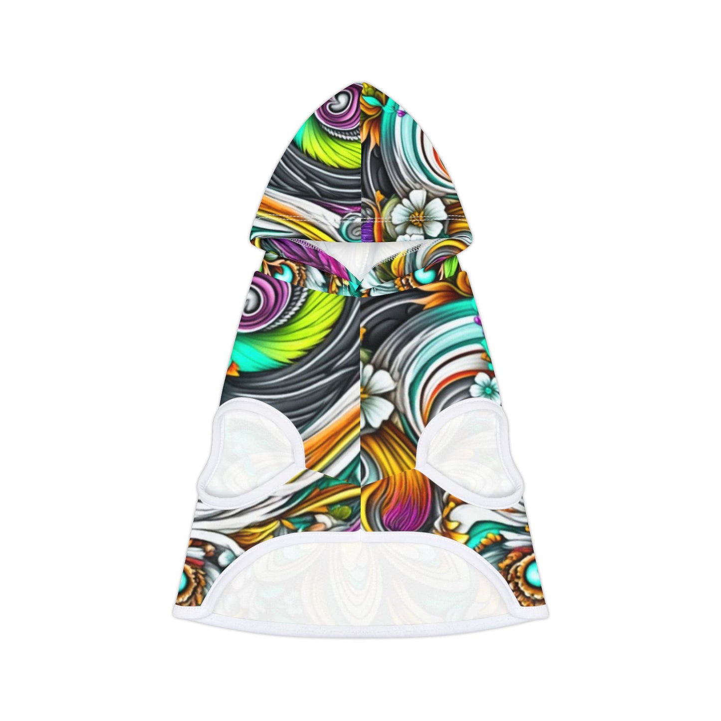 Colorful Pet Hoodie for Stylish Dogs, Dog Fashion, Pet Apparel, Floral Print, Unique Pet Gift