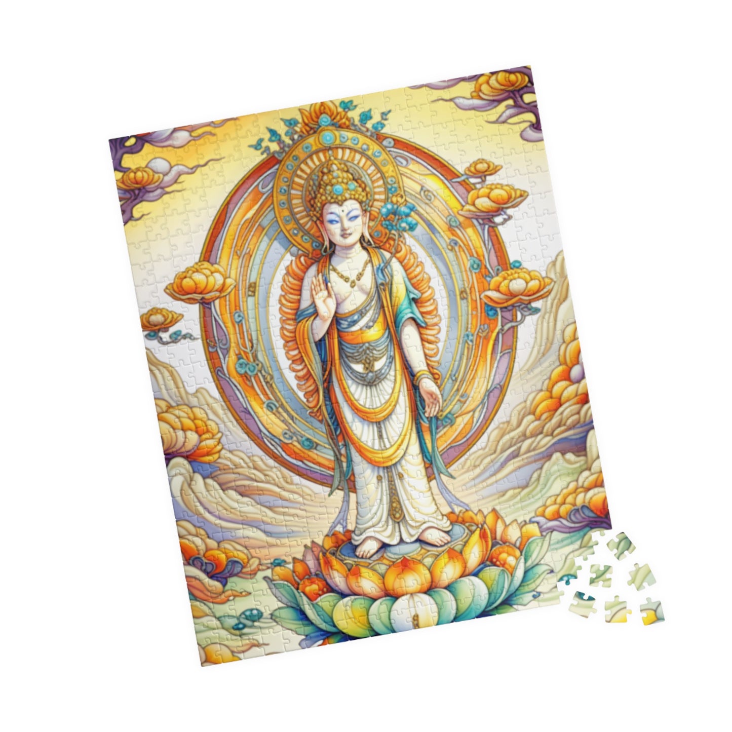 Serene Bodhisattva Puzzle - Meditation Decor, Mindfulness Gift, Buddhist Art, Relaxation Activity, Family Game