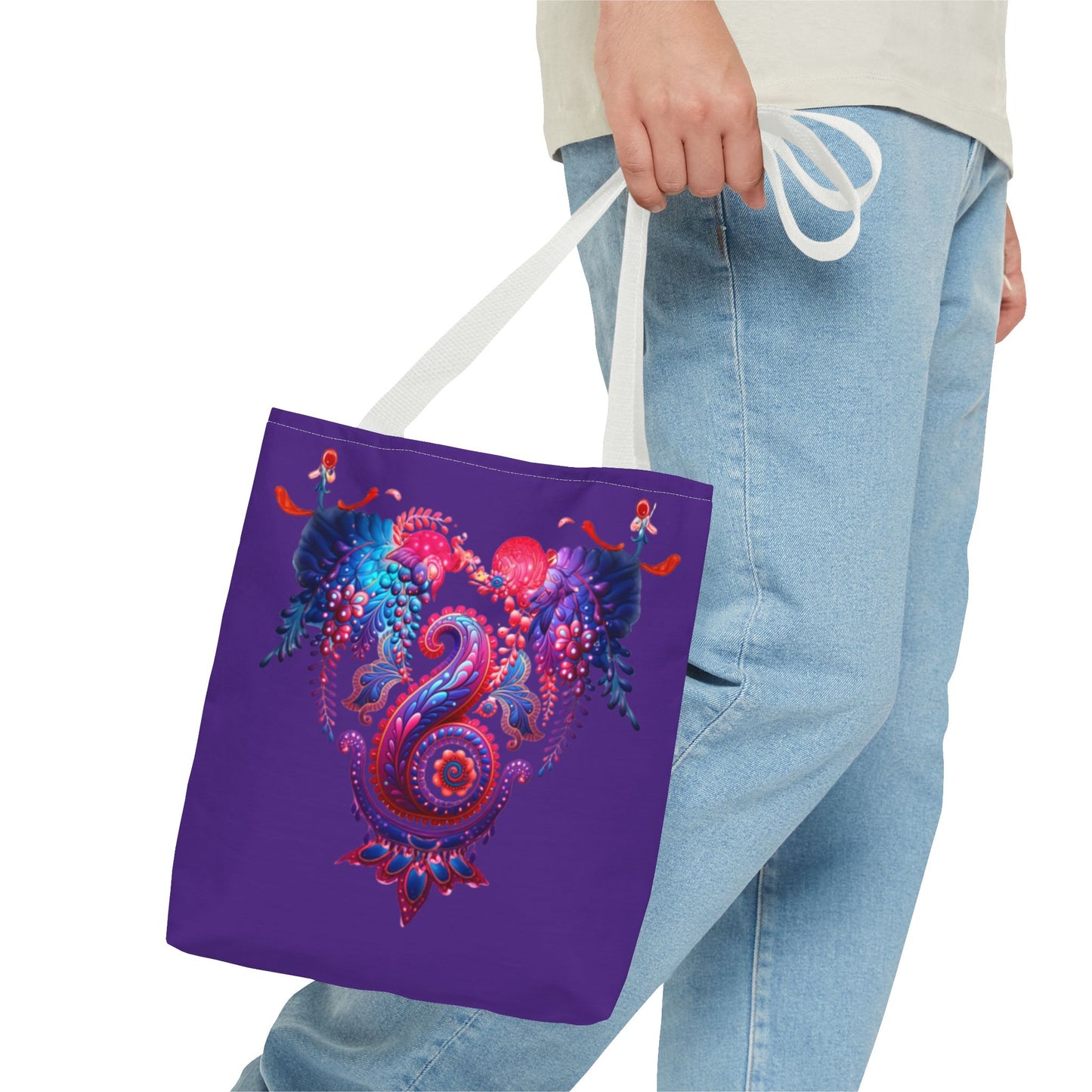 Vibrant Bohemian Tote Bag, Colorful Shopping Bag, Artistic Beach Tote, Eco-Friendly Canvas Bag, Gifts for Art Lovers, Festival Essential
