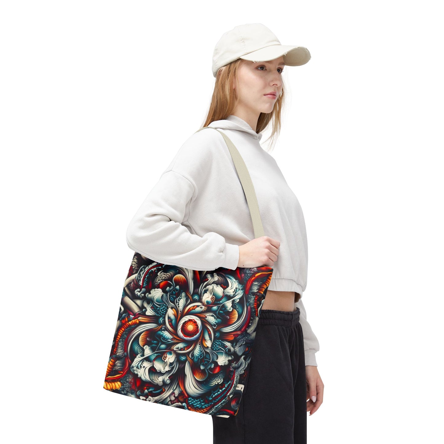 Artistic Tote Bag, Colorful Flower Design, Boho Style, Everyday Use, Eco-Friendly Gift, Travel Accessory