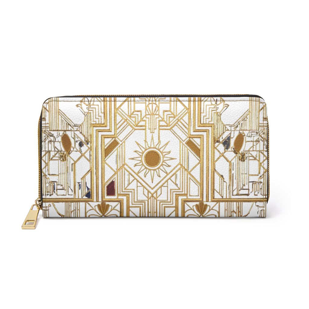 Art Deco Gold Sun Zipper Wallet