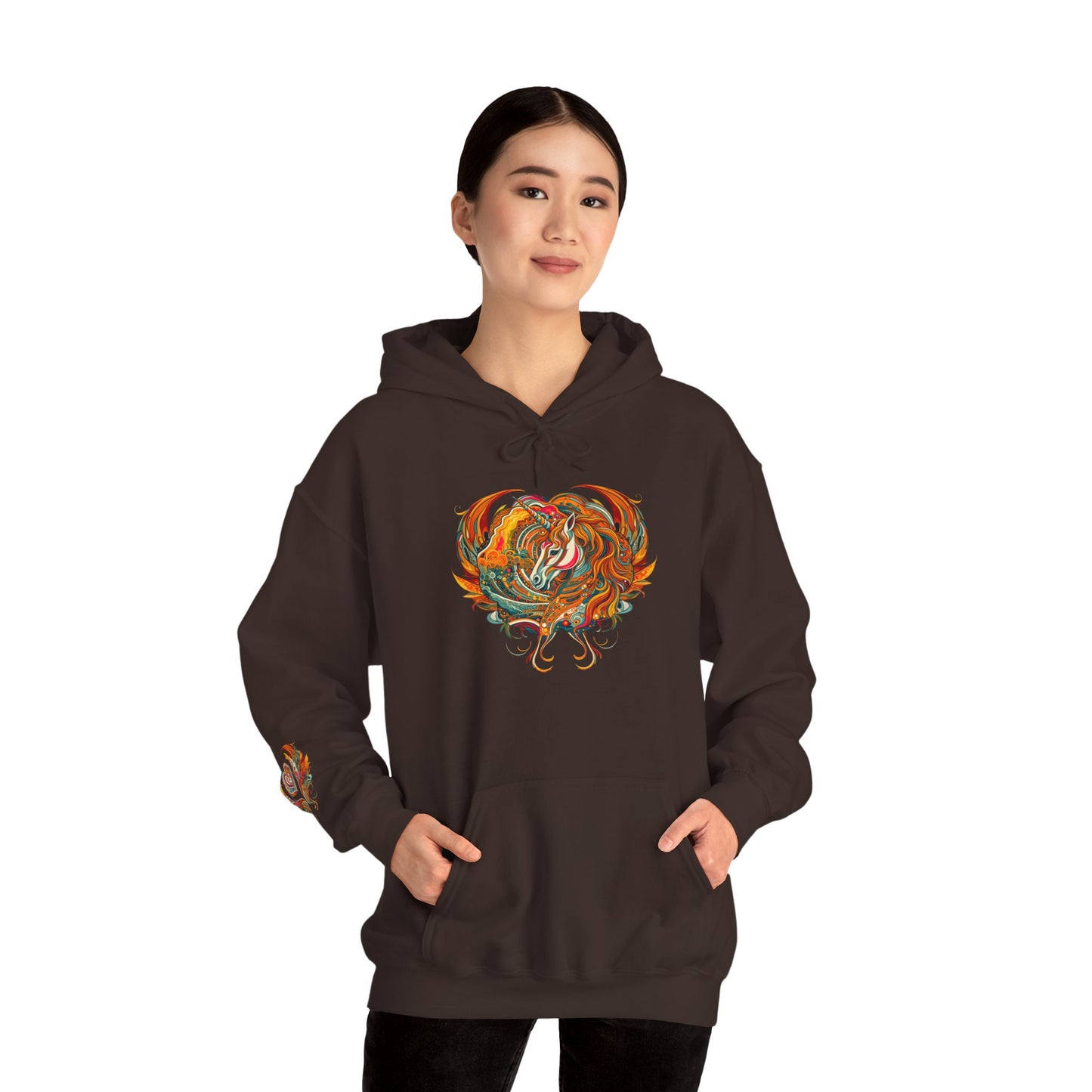 Colorful Heart Design Hooded Sweatshirt, Cozy Sweatshirt, Unisex Pullover, Gift for Him, Gift for Her, Casual Wear, Layering Essentials