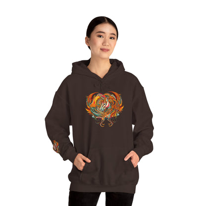 Colorful Heart Design Hooded Sweatshirt, Cozy Sweatshirt, Unisex Pullover, Gift for Him, Gift for Her, Casual Wear, Layering Essentials