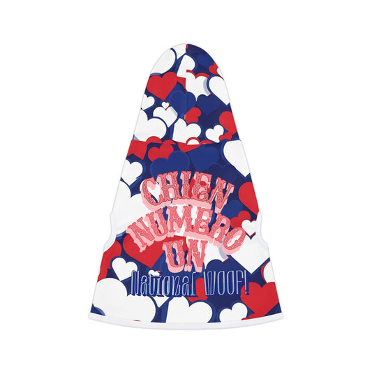Adorable Heart Print Pet Hoodie for Dogs, Cozy Canine Apparel, Gift for Pet Lovers, Perfect for Holidays & Events, Stylish Dog Clothing