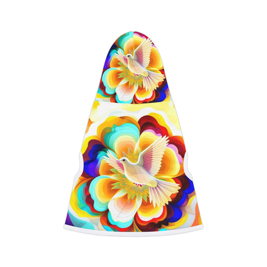 Vibrant Pet Hoodie with Floral Designs, Colorful Dog Sweater, Rainbow Hoodie for Pets, Fun Gift for Cat Lovers, Cozy Outerwear for Pets