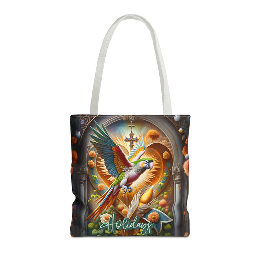 Vibrant Holiday Tote Bag, Eco-Friendly Shopping Bag, Bird Design Tote, Gift for Nature Lovers, Everyday Carryall, Travel Accessory