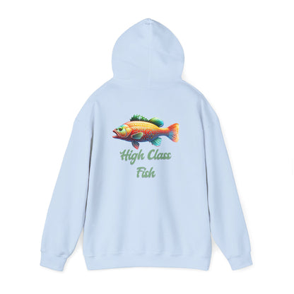 High Class Fish Hoodie - Unisex Heavy Blend Sweatshirt, Cozy Gift for Fishing Enthusiasts, Great for Outdoors, Casual Wear, Birthday Gift