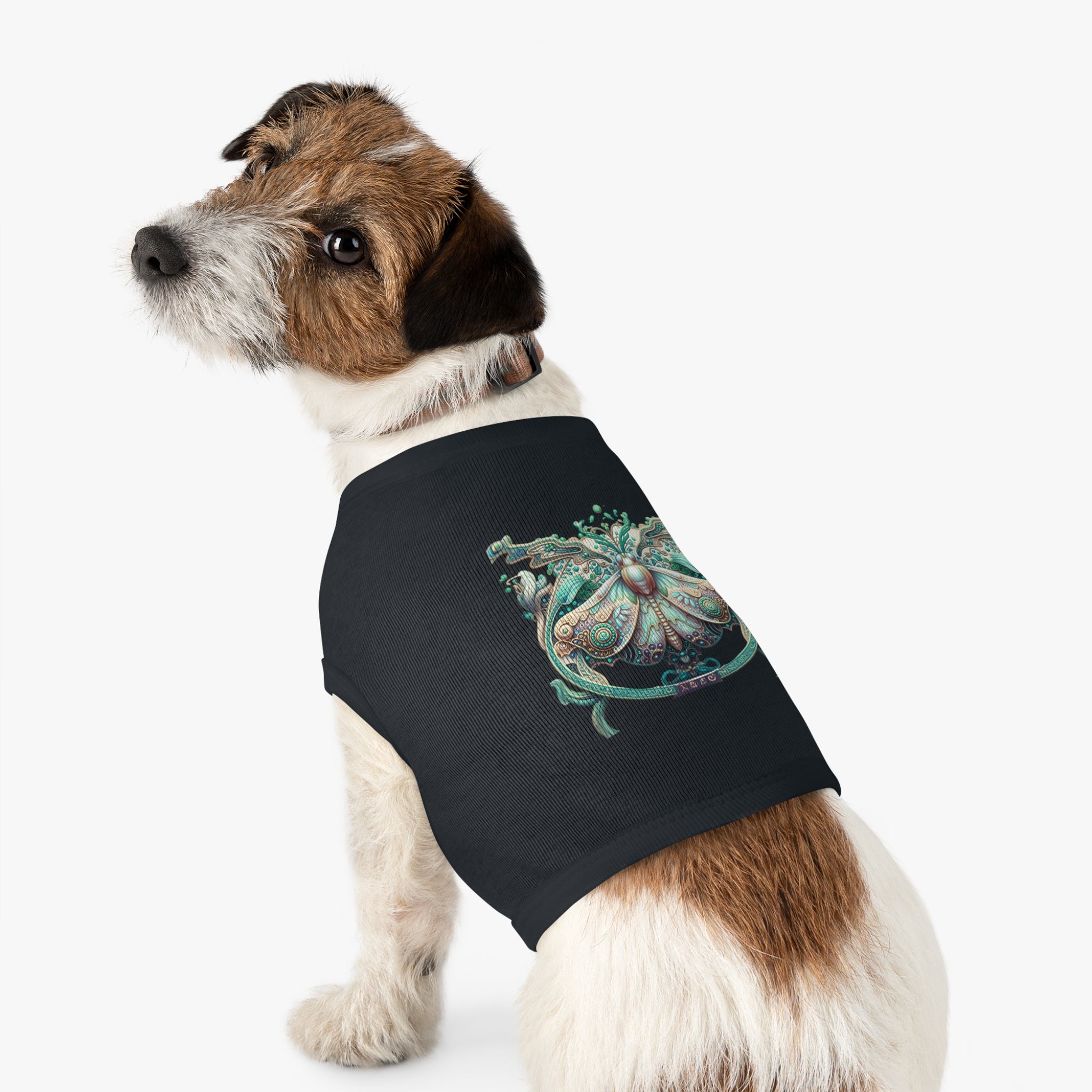 Moth Mandala Pet Tank Top — Ornamental Boho Bug Dog Shirt