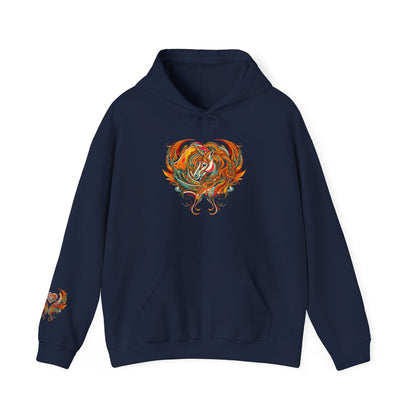 Colorful Heart Design Hooded Sweatshirt, Cozy Sweatshirt, Unisex Pullover, Gift for Him, Gift for Her, Casual Wear, Layering Essentials