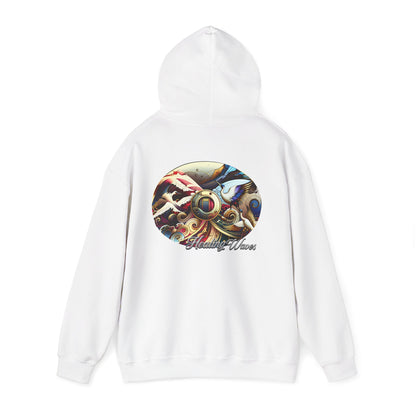 Artistic Unisex Heavy Blend Hoodie - Cozy Graphic Sweatshirt, Ideal for Casual Outfits, Unique Gifts, Streetwear Style, Comfortable Layering