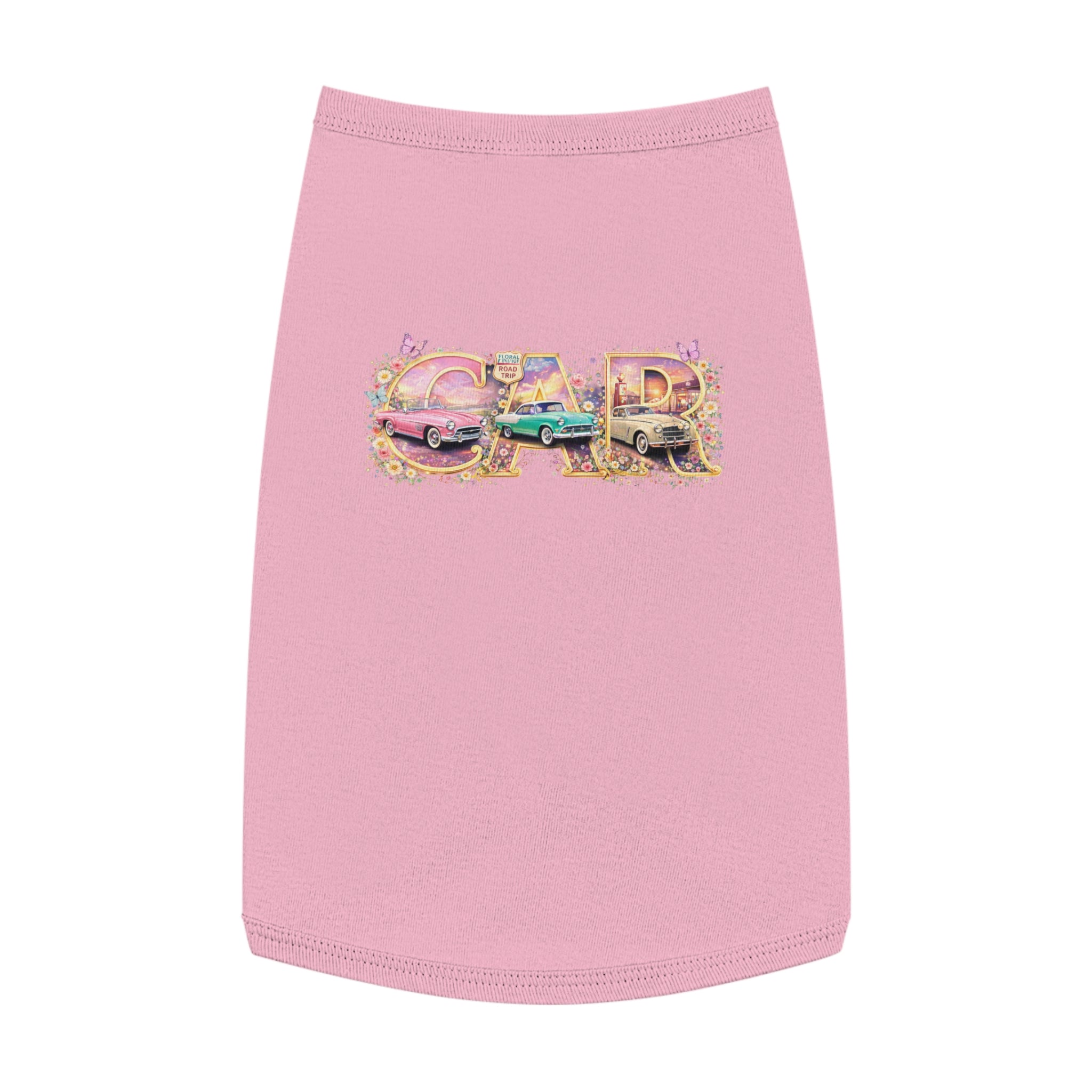 Classic Car Pet Tank Top – Retro 'Car' Graphic Dog Shirt