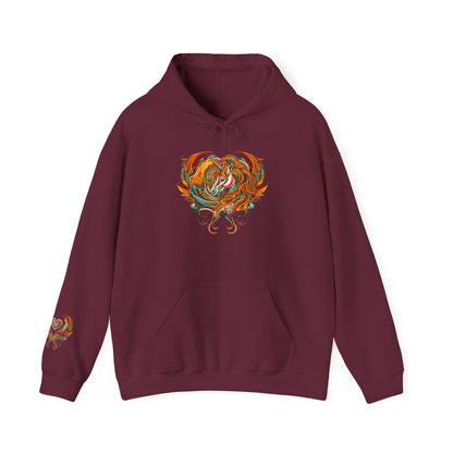 Colorful Heart Design Hooded Sweatshirt, Cozy Sweatshirt, Unisex Pullover, Gift for Him, Gift for Her, Casual Wear, Layering Essentials