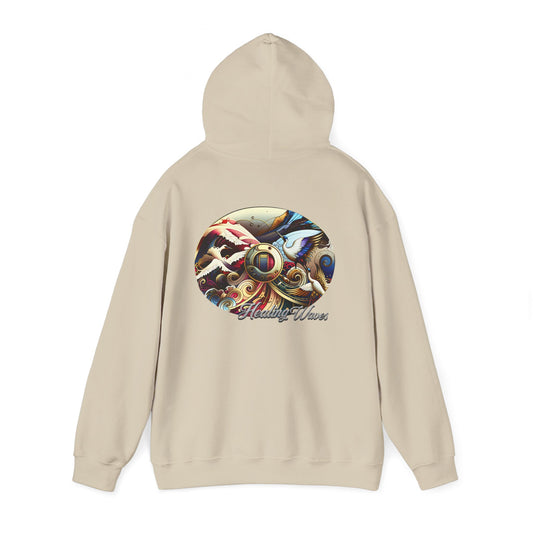 Artistic Unisex Heavy Blend Hoodie - Cozy Graphic Sweatshirt, Ideal for Casual Outfits, Unique Gifts, Streetwear Style, Comfortable Layering