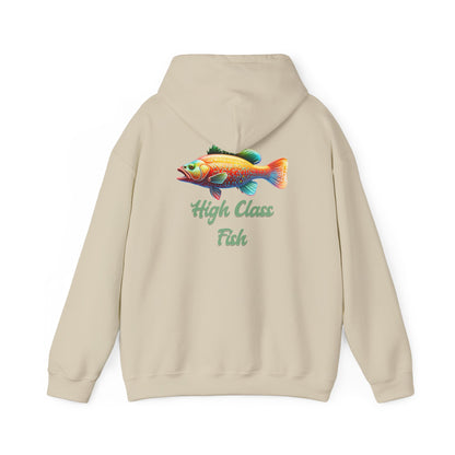 High Class Fish Hoodie - Unisex Heavy Blend Sweatshirt, Cozy Gift for Fishing Enthusiasts, Great for Outdoors, Casual Wear, Birthday Gift