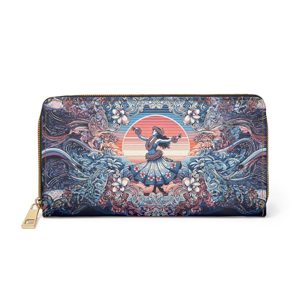 Hula Vintage Floral Zip-Around Zipper Wallet