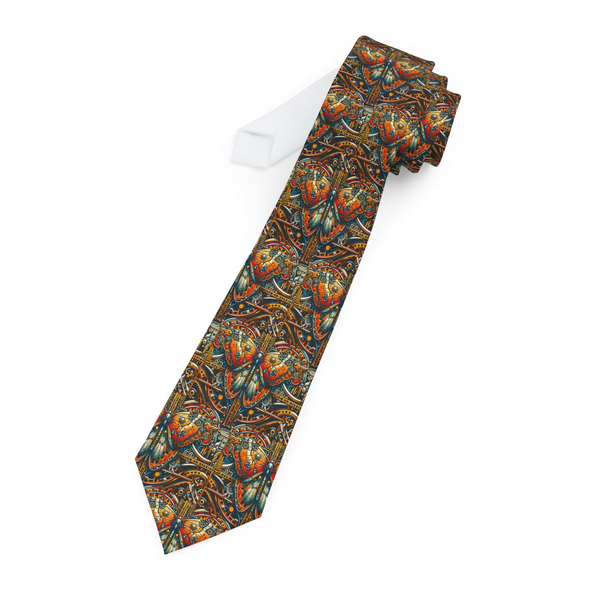 Vintage Paisley Necktie — Rustic Autumn Botanical Pattern