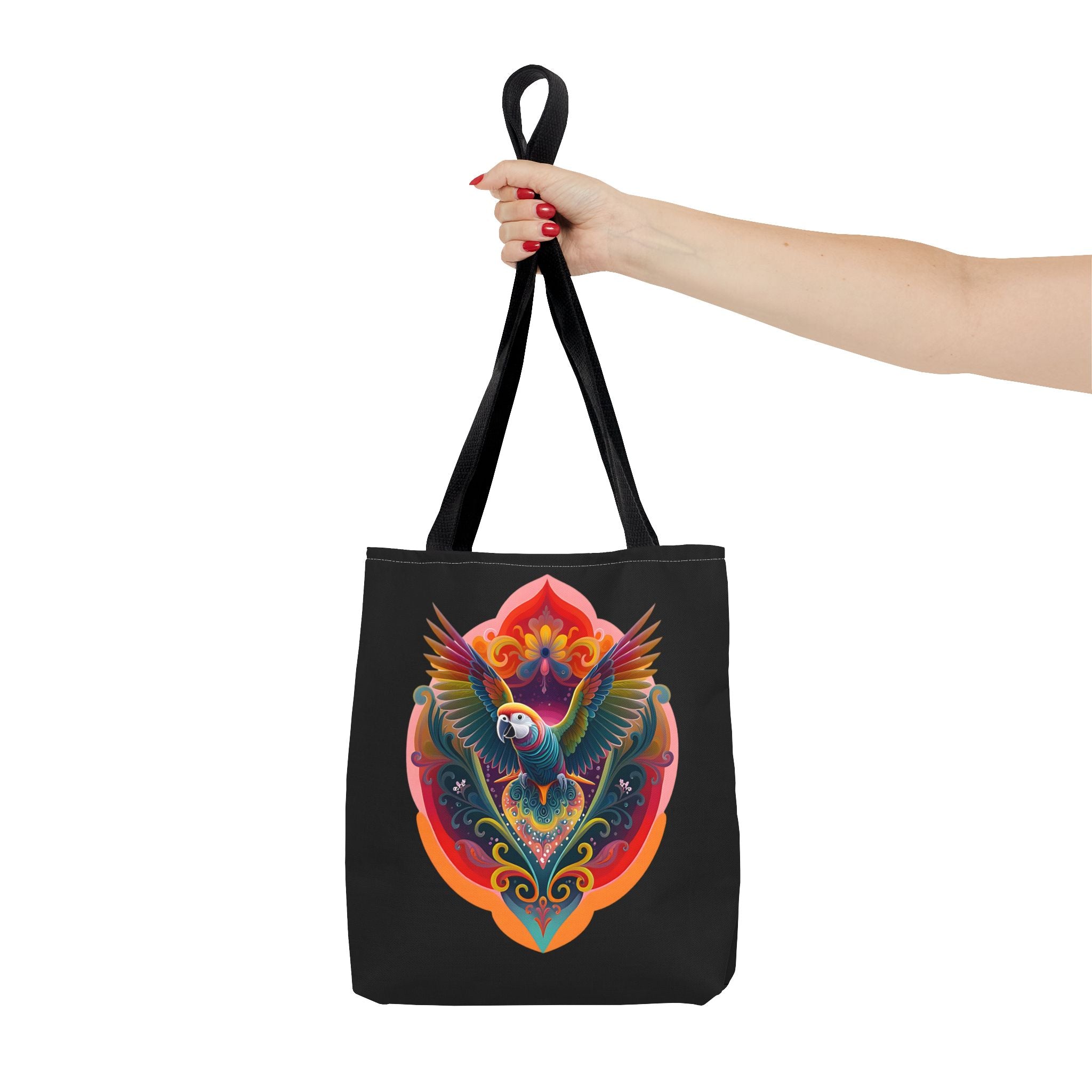 Colorful Parrot Tote Bag, Boho Chic Bag, Beach Essential, Eco-Friendly Shopping Bag, Vacation Accessory, Gift for Bird Lovers
