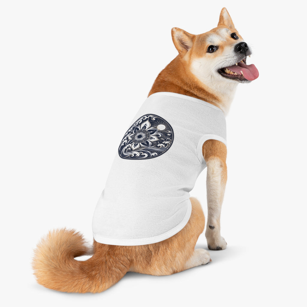 Mandala Wave Pet Tank Top — Nautical Moon Dog Shirt