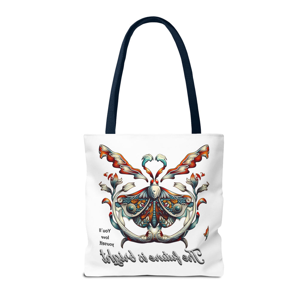Bright Future Butterfly Tote Bag — Inspirational Floral Art AOP Tote