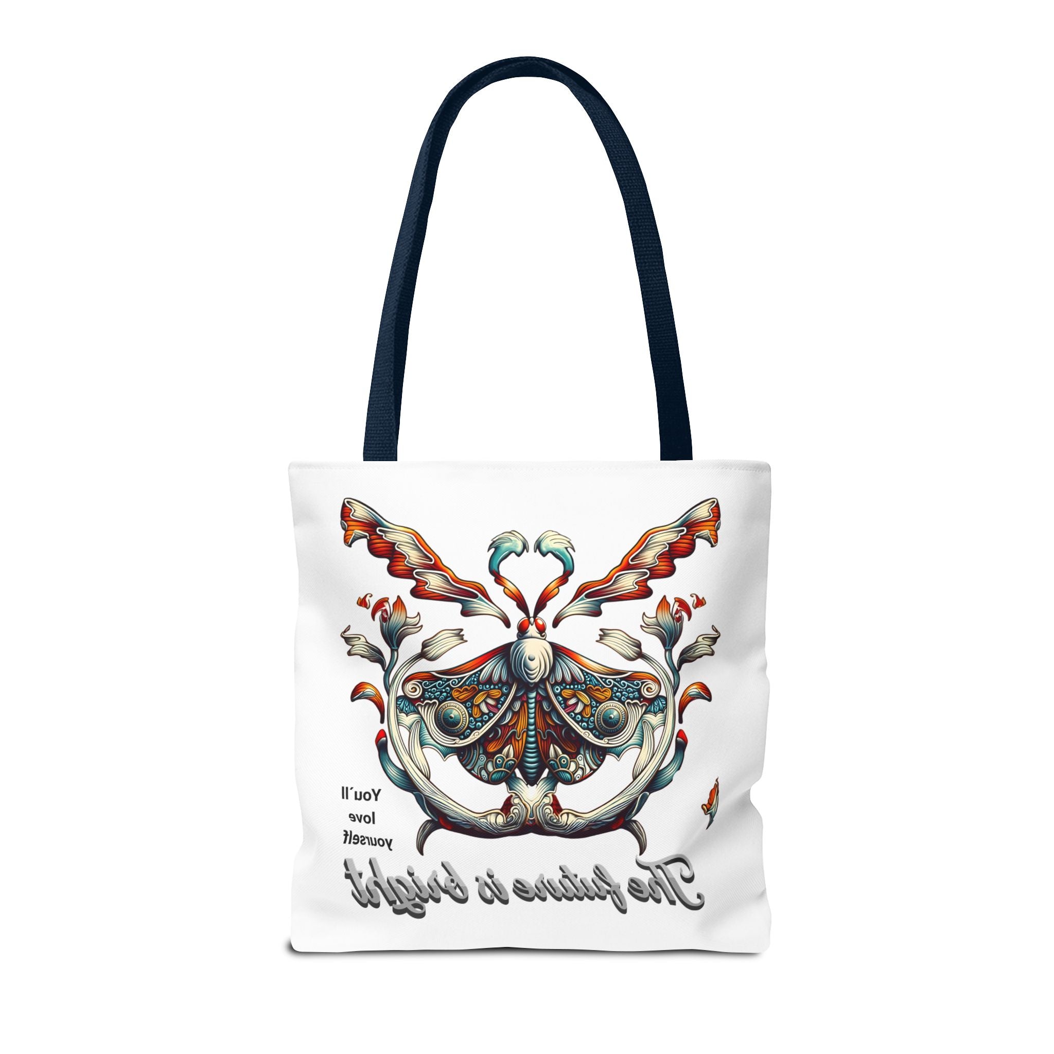 Bright Future Butterfly Tote Bag — Inspirational Floral Art AOP Tote