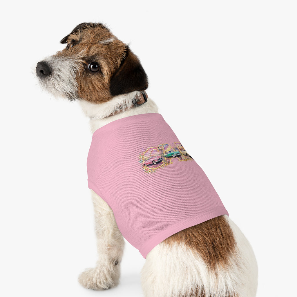 Classic Car Pet Tank Top – Retro 'Car' Graphic Dog Shirt