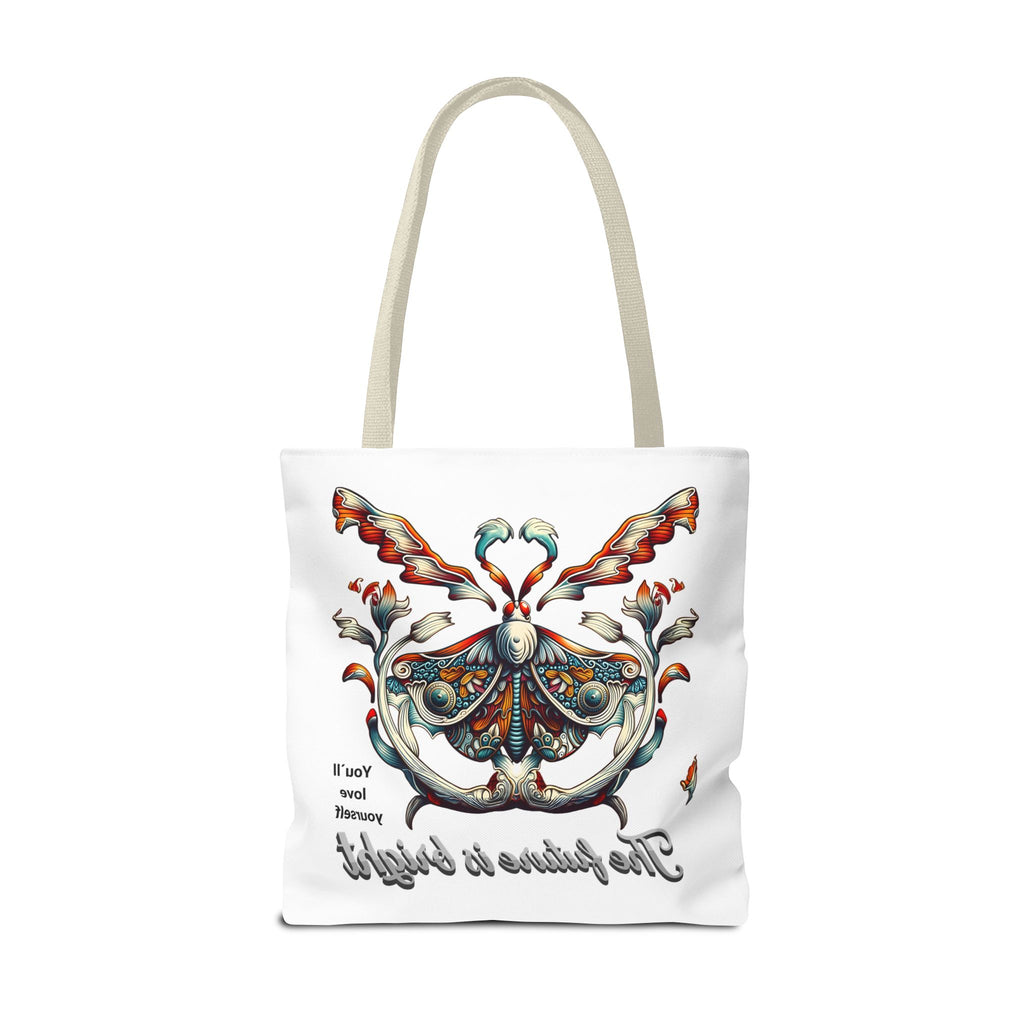Bright Future Butterfly Tote Bag — Inspirational Floral Art AOP Tote