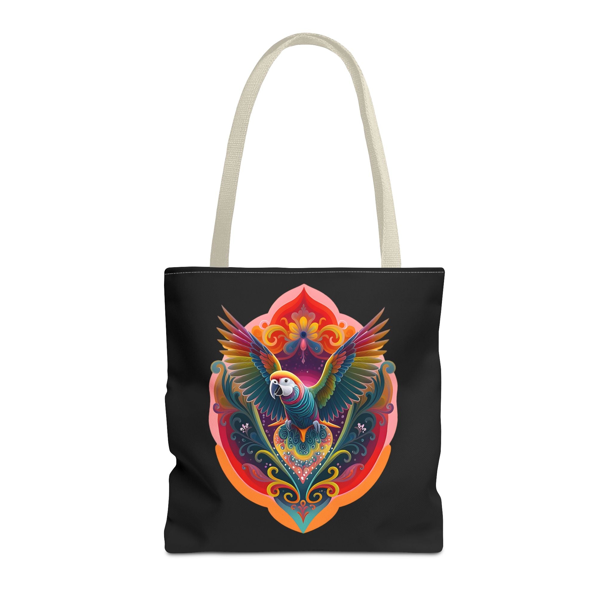 Colorful Parrot Tote Bag, Boho Chic Bag, Beach Essential, Eco-Friendly Shopping Bag, Vacation Accessory, Gift for Bird Lovers