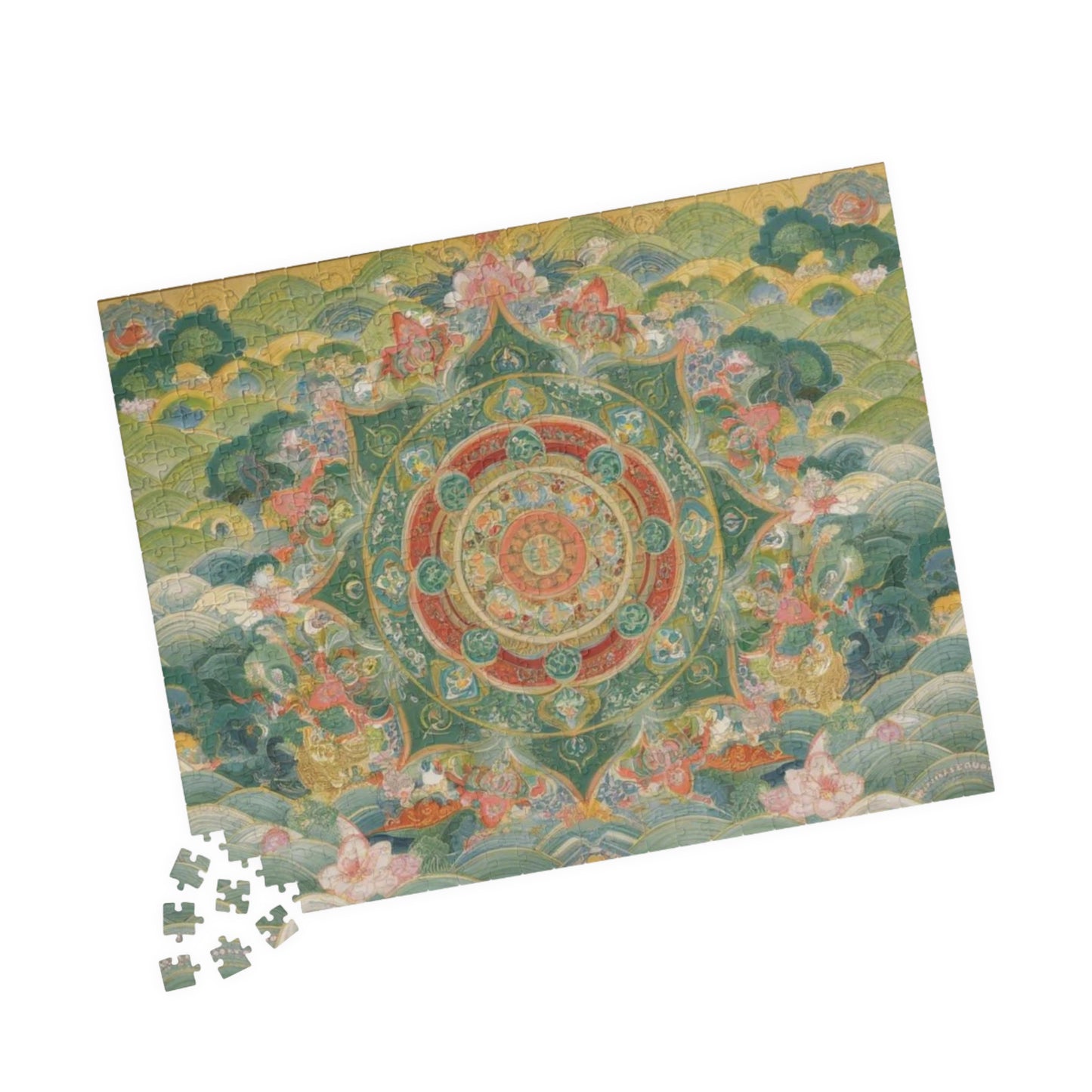 Serene Mandala Puzzle - 110, 252, 520, 1014-piece, Meditation Gift, Mindfulness Activity, Unique Home Decor, Family Game Night