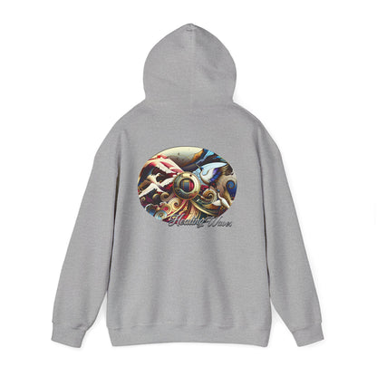 Artistic Unisex Heavy Blend Hoodie - Cozy Graphic Sweatshirt, Ideal for Casual Outfits, Unique Gifts, Streetwear Style, Comfortable Layering