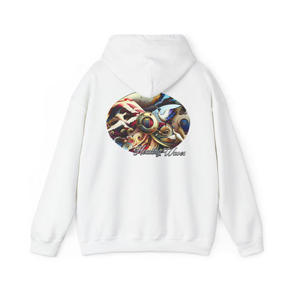 Artistic Unisex Heavy Blend Hoodie - Cozy Graphic Sweatshirt, Ideal for Casual Outfits, Unique Gifts, Streetwear Style, Comfortable Layering