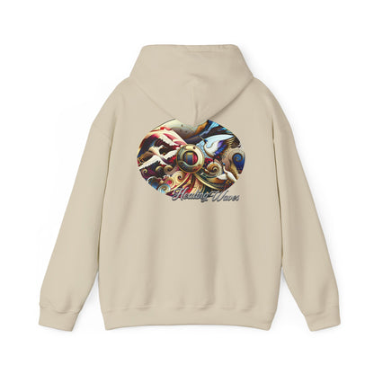 Artistic Unisex Heavy Blend Hoodie - Cozy Graphic Sweatshirt, Ideal for Casual Outfits, Unique Gifts, Streetwear Style, Comfortable Layering