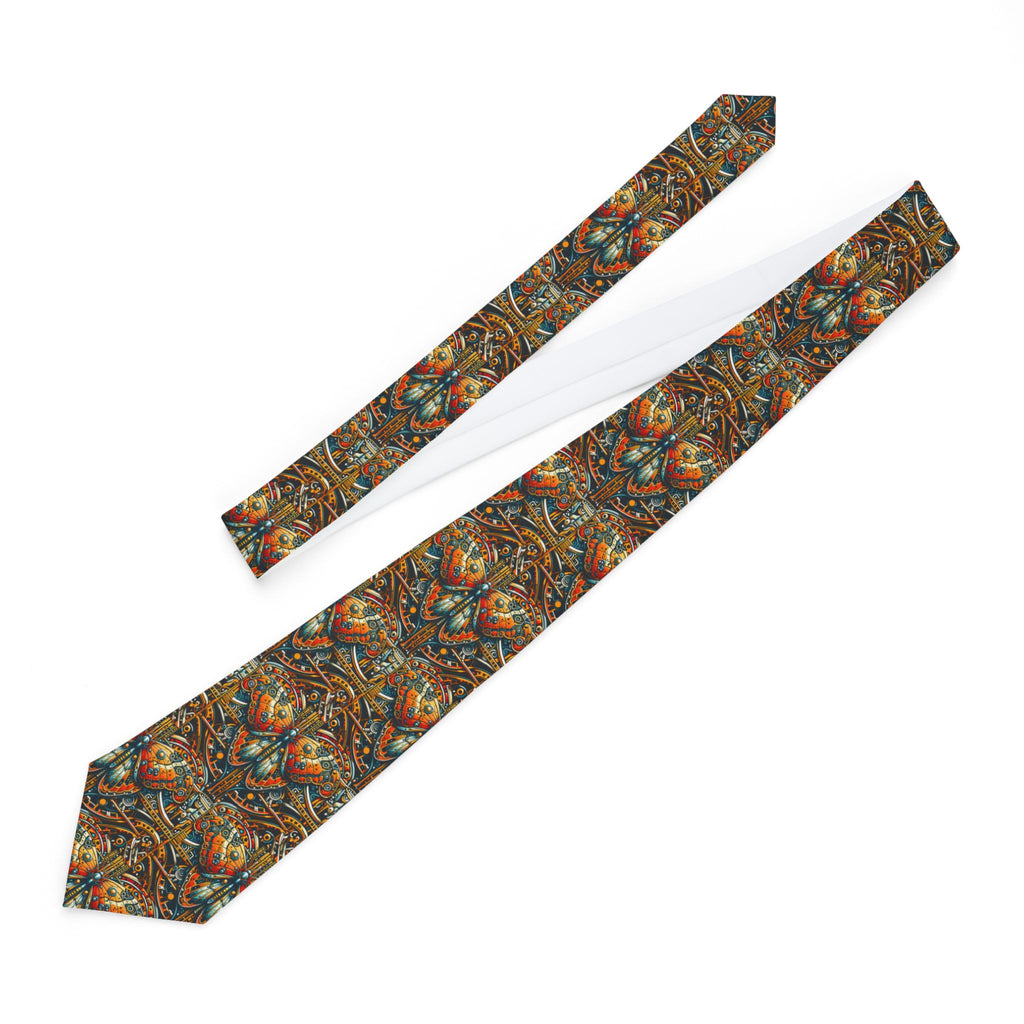 Vintage Paisley Necktie — Rustic Autumn Botanical Pattern