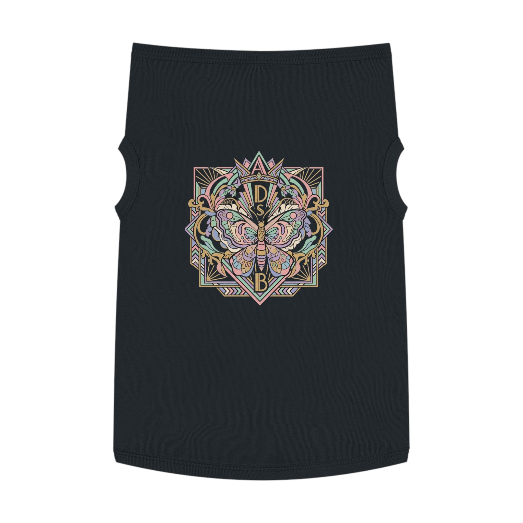 Butterfly Mandala Pet Tank Top — Pastel Geometric Dog Shirt