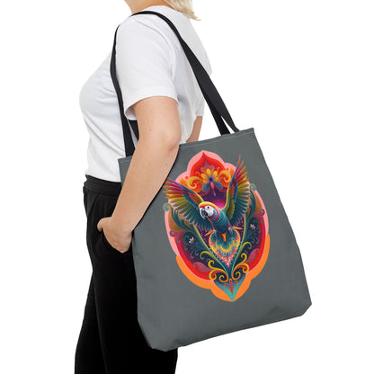 Colorful Parrot Tote Bag | Eco-Friendly Shopping Bag, Beach Tote, Art Print Bag, Gift for Bird Lovers, Fun Everyday Use