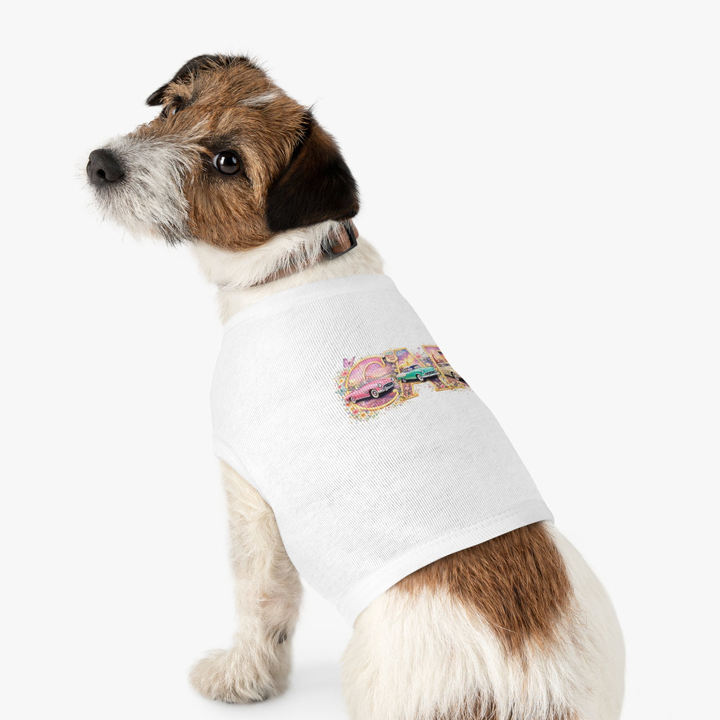 Classic Car Pet Tank Top – Retro 'Car' Graphic Dog Shirt