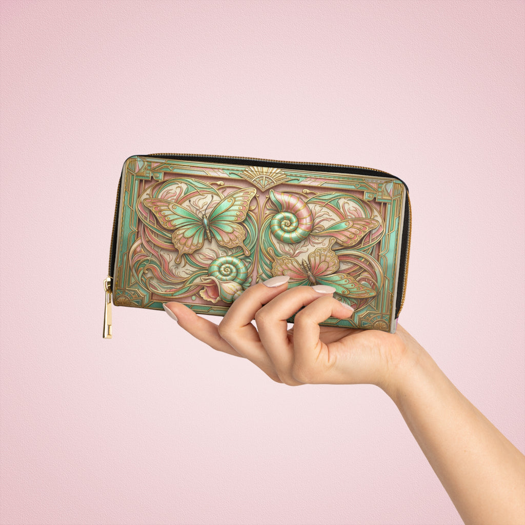 Art Nouveau Butterfly Zipper Wallet