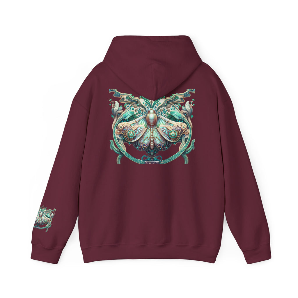 Vibes Collective Hoodie — Decorative Moth Graphic Streetwear