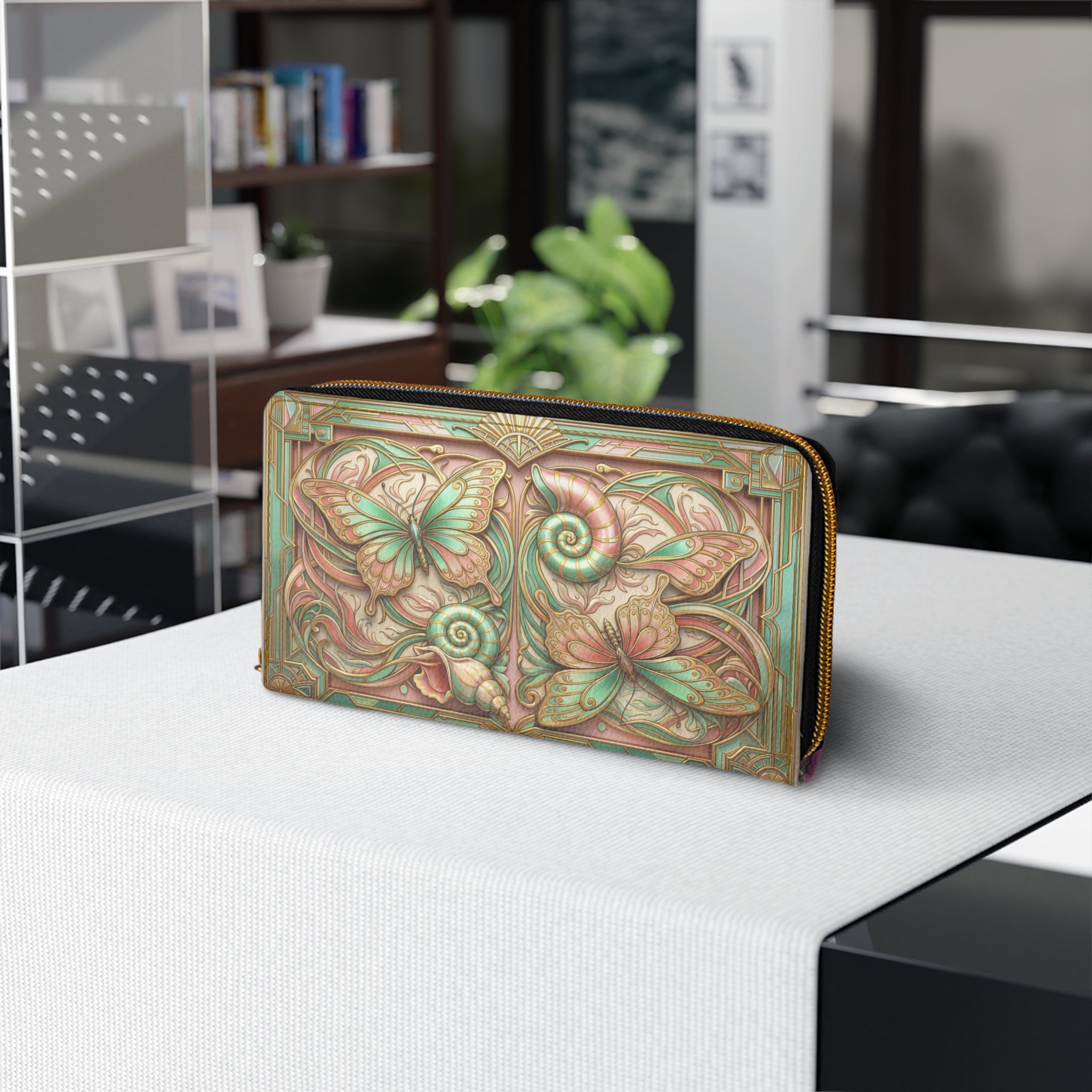 Art Nouveau Butterfly Zipper Wallet