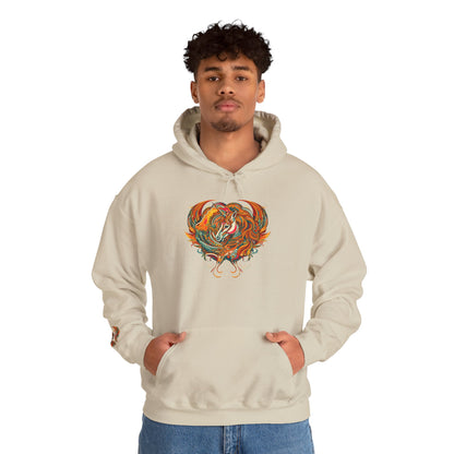 Colorful Heart Design Hooded Sweatshirt, Cozy Sweatshirt, Unisex Pullover, Gift for Him, Gift for Her, Casual Wear, Layering Essentials