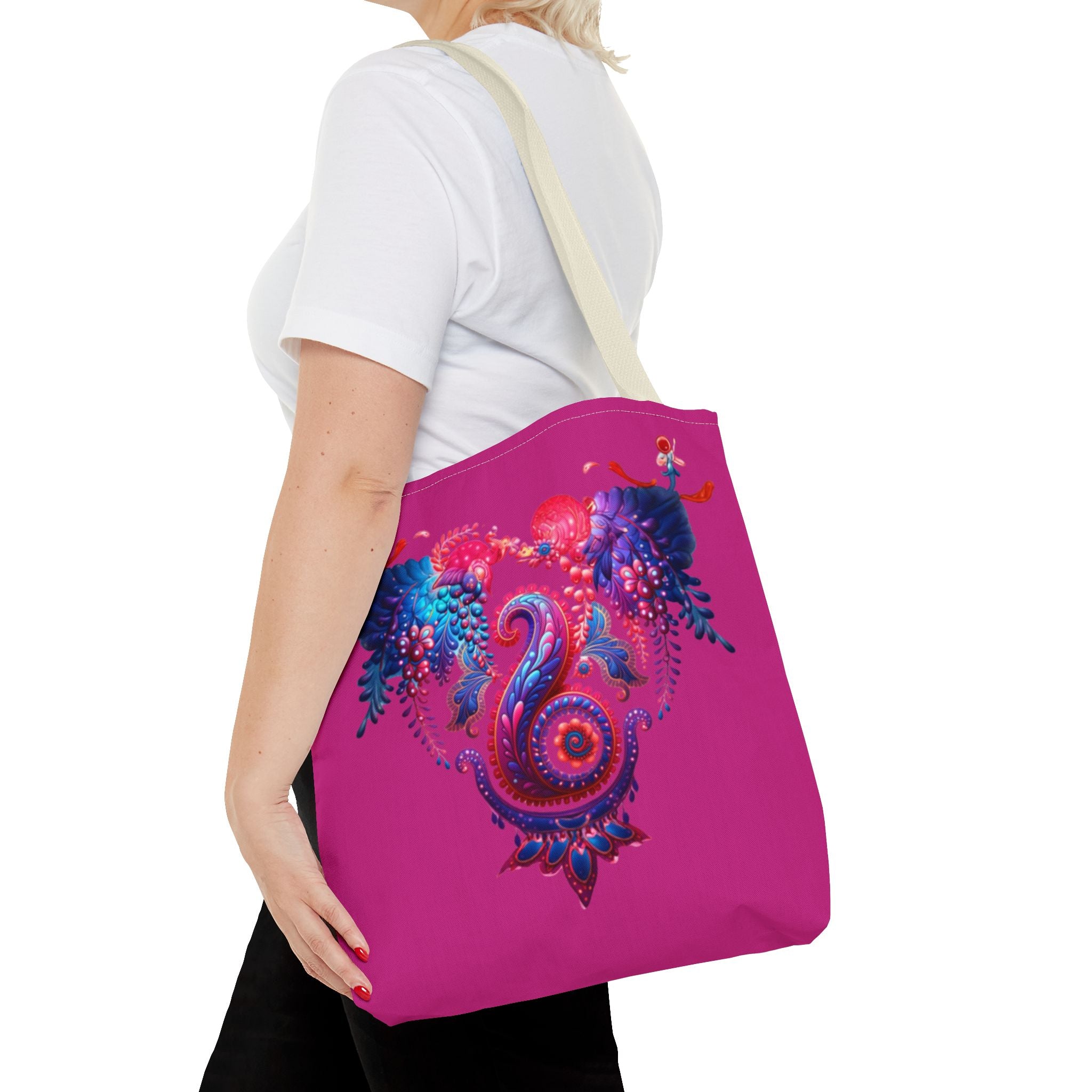 Vibrant Seahorse Tote Bag, Boho Style Bag, Beach Tote, Gift for Her, Colorful Canvas Bag, Eco-Friendly Shopping Bag