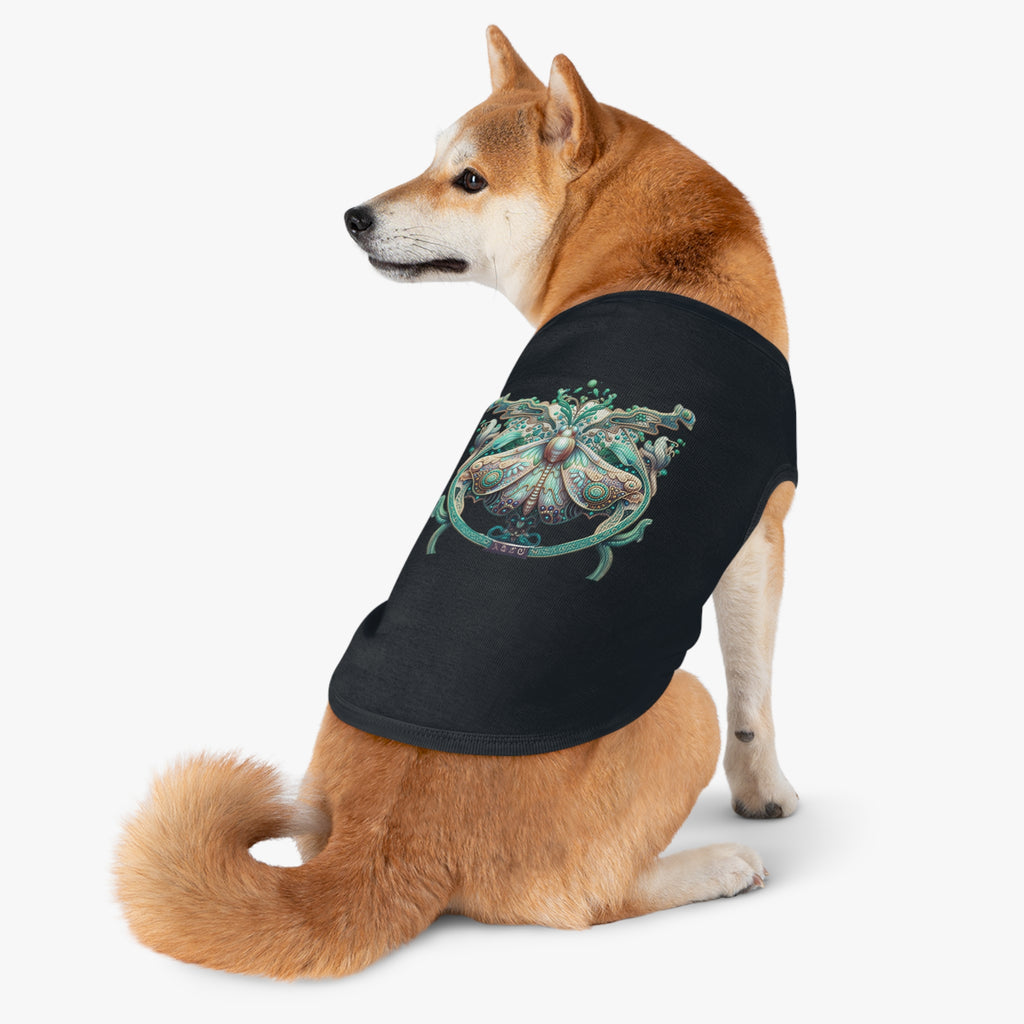 Moth Mandala Pet Tank Top — Ornamental Boho Bug Dog Shirt