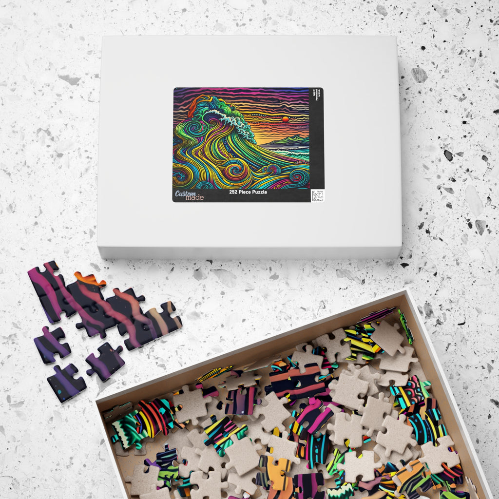 Puzzle Set - Artistic Wave Ocean Scene, Relaxing Family Activity, Home Decor, 110-1014 Piece Options