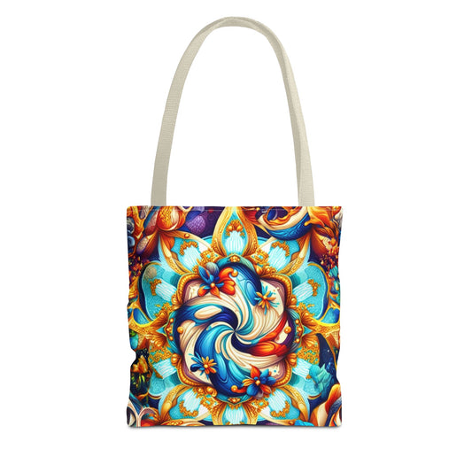 Vibrant Floral Tote Bag – Stylish Reusable Shopping Bag, Boho Beach Tote, Eco-Friendly Gift, Art-Inspired Carry-All