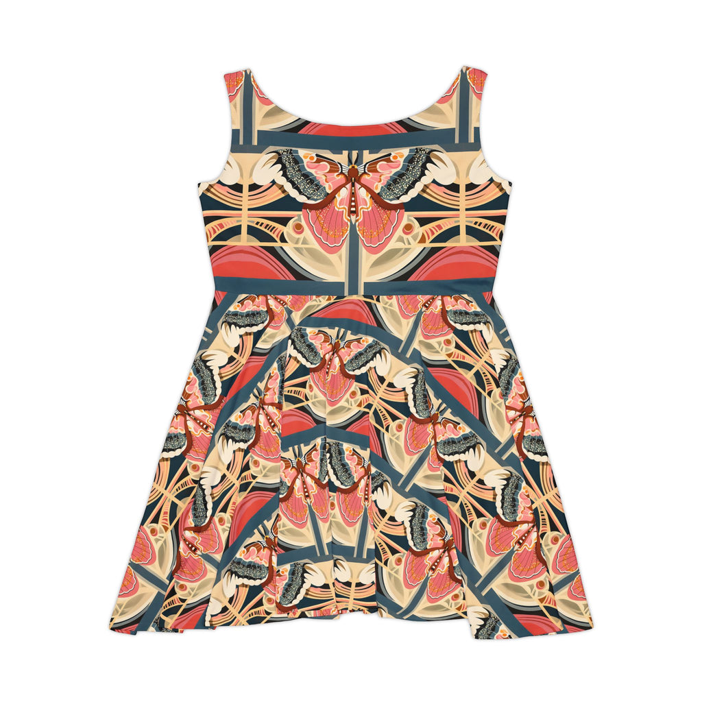 Butterfly Mosaic Skater Dress — Vintage Floral Print