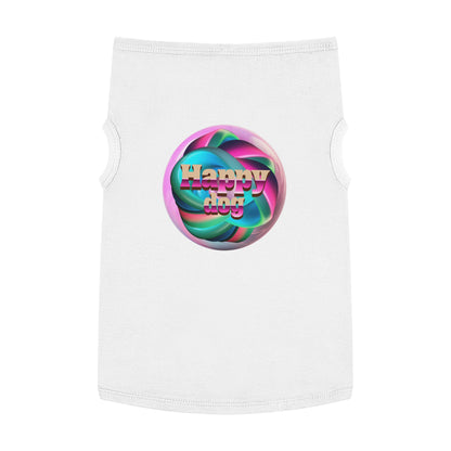 Happy Dog Pet Tank Top, Cute Dog Apparel, Dog Lover Gift, Summer Pet Clothing, Stylish Puppy Shirt