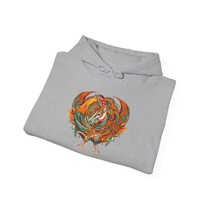 Colorful Heart Design Hooded Sweatshirt, Cozy Sweatshirt, Unisex Pullover, Gift for Him, Gift for Her, Casual Wear, Layering Essentials