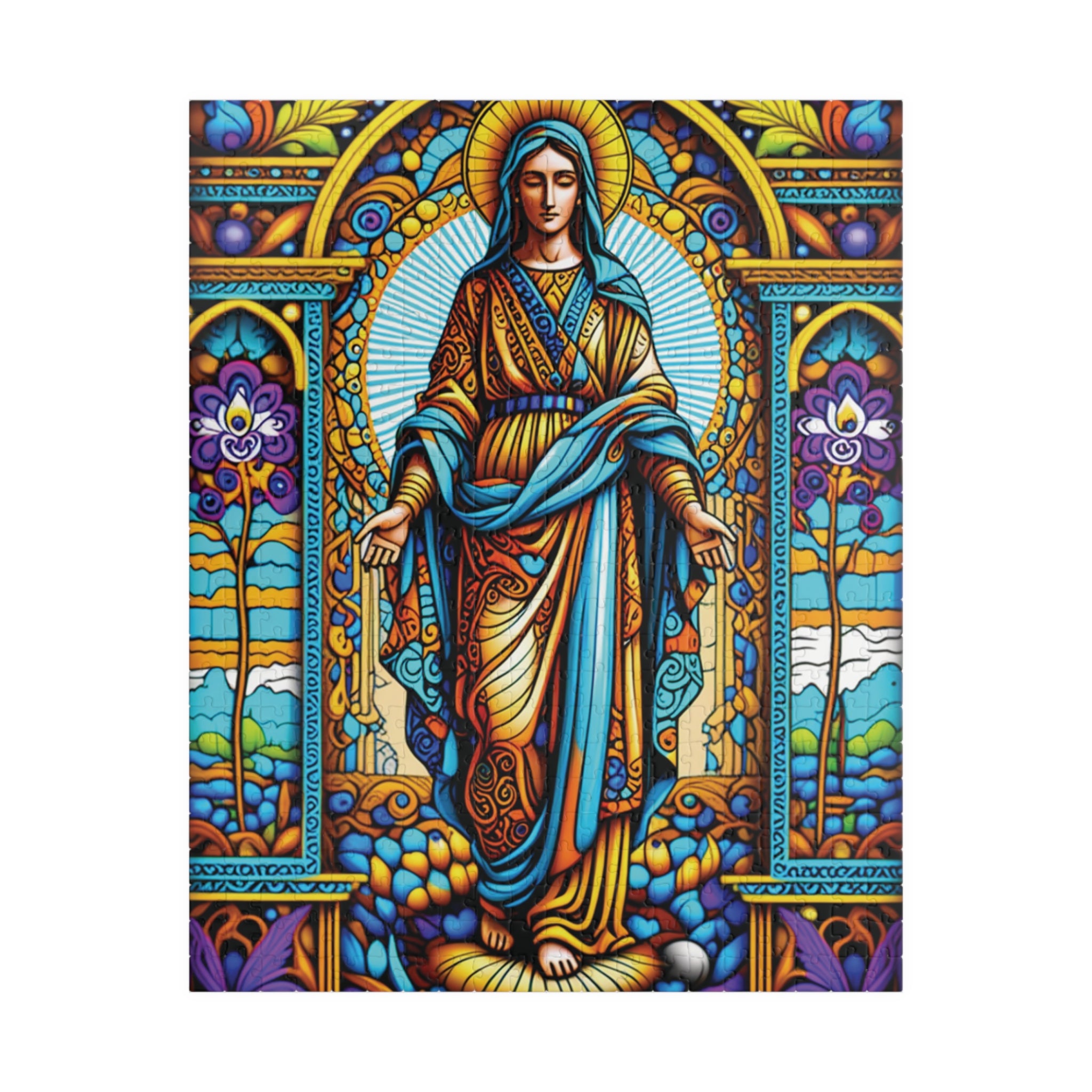 Puzzle Stained Glass Virgin Mary