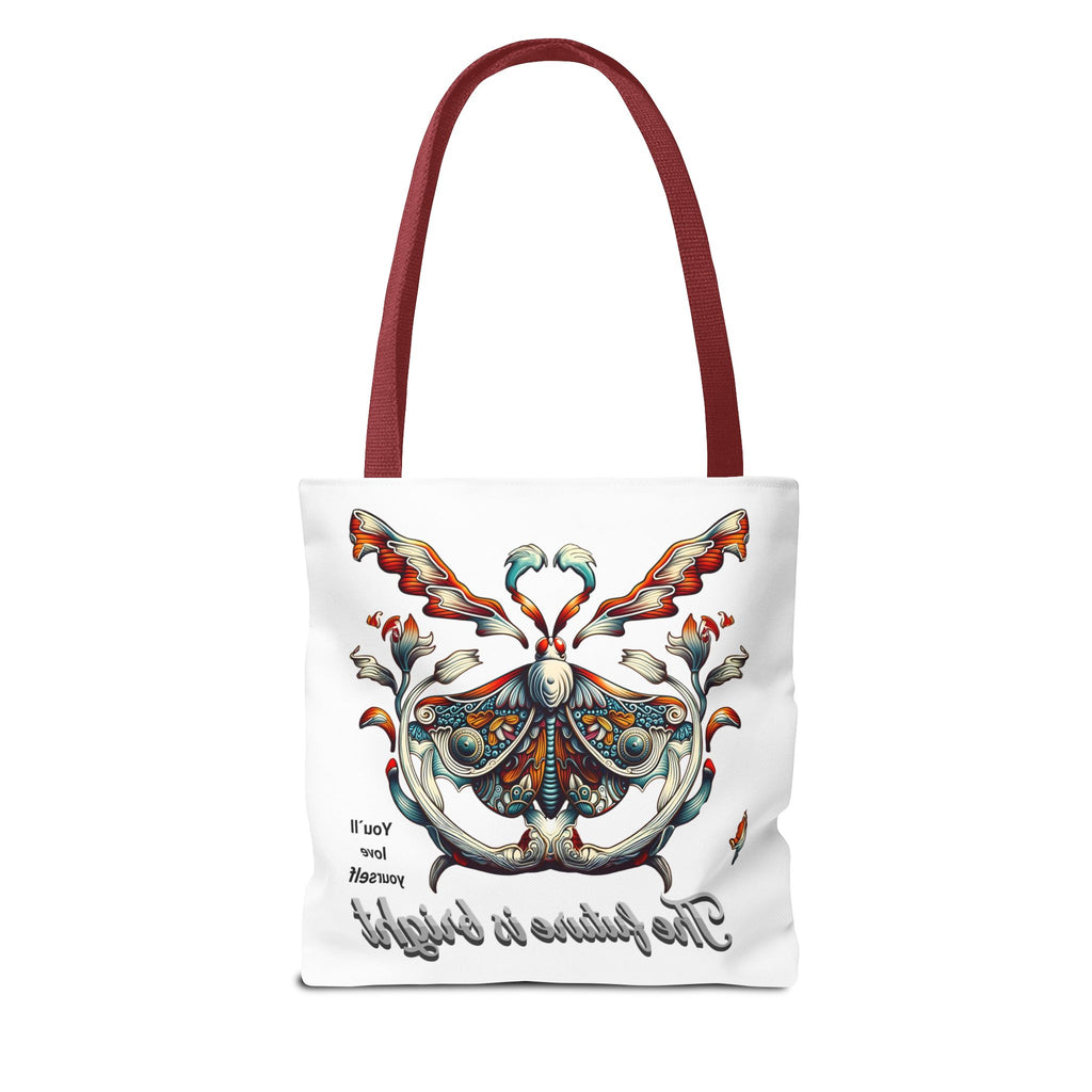Bright Future Butterfly Tote Bag — Inspirational Floral Art AOP Tote