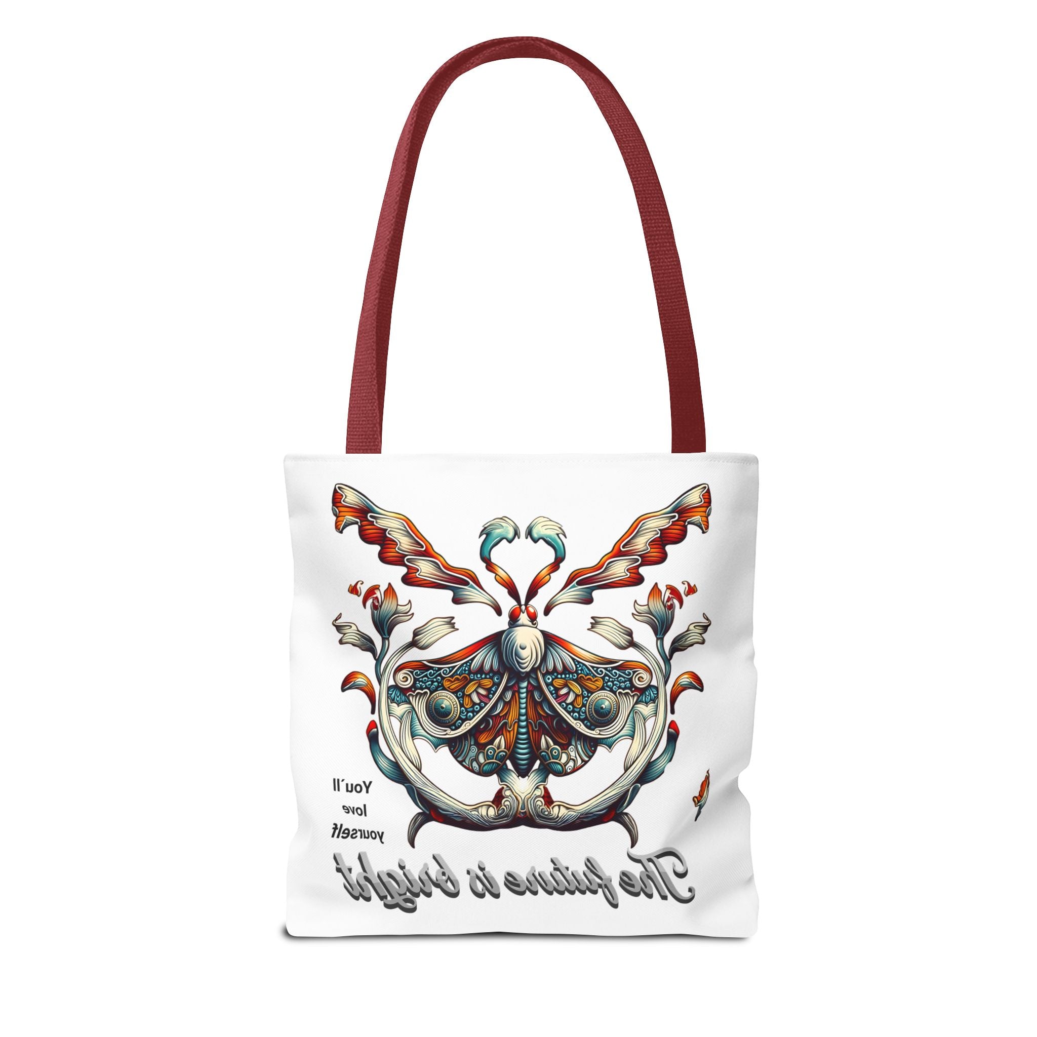 Bright Future Butterfly Tote Bag — Inspirational Floral Art AOP Tote