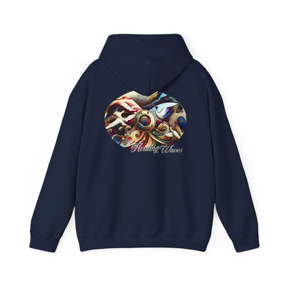 Artistic Unisex Heavy Blend Hoodie - Cozy Graphic Sweatshirt, Ideal for Casual Outfits, Unique Gifts, Streetwear Style, Comfortable Layering